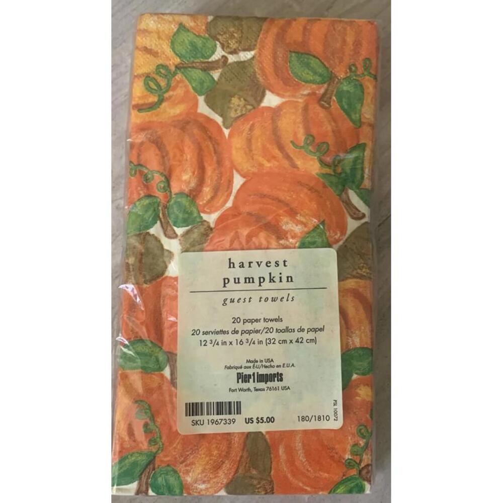 Pier 1 Imports 20 Paper Napkins Harvest Pumpkin Fall Brand New Sealed